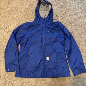 Carhartt women’s Blue Hooded windbreaker size Small used condition